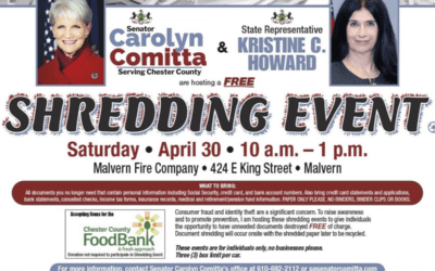 Comitta, Howard to Hold Free Shredding Event on April 30