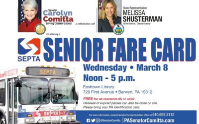 Comitta y Shusterman celebrarán el 8 de marzo en Easttown un acto sobre la tarjeta SEPTA para personas mayores