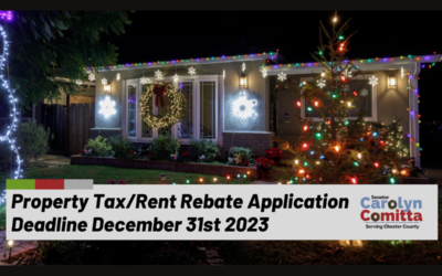 Comitta: Deadline Approaching to Apply for Property Tax & Rent Rebate