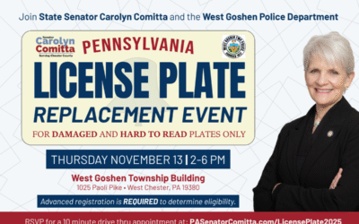 Comitta, West Goshen Police to Host Free Damaged License Plate Replacement Event Thursday November 13