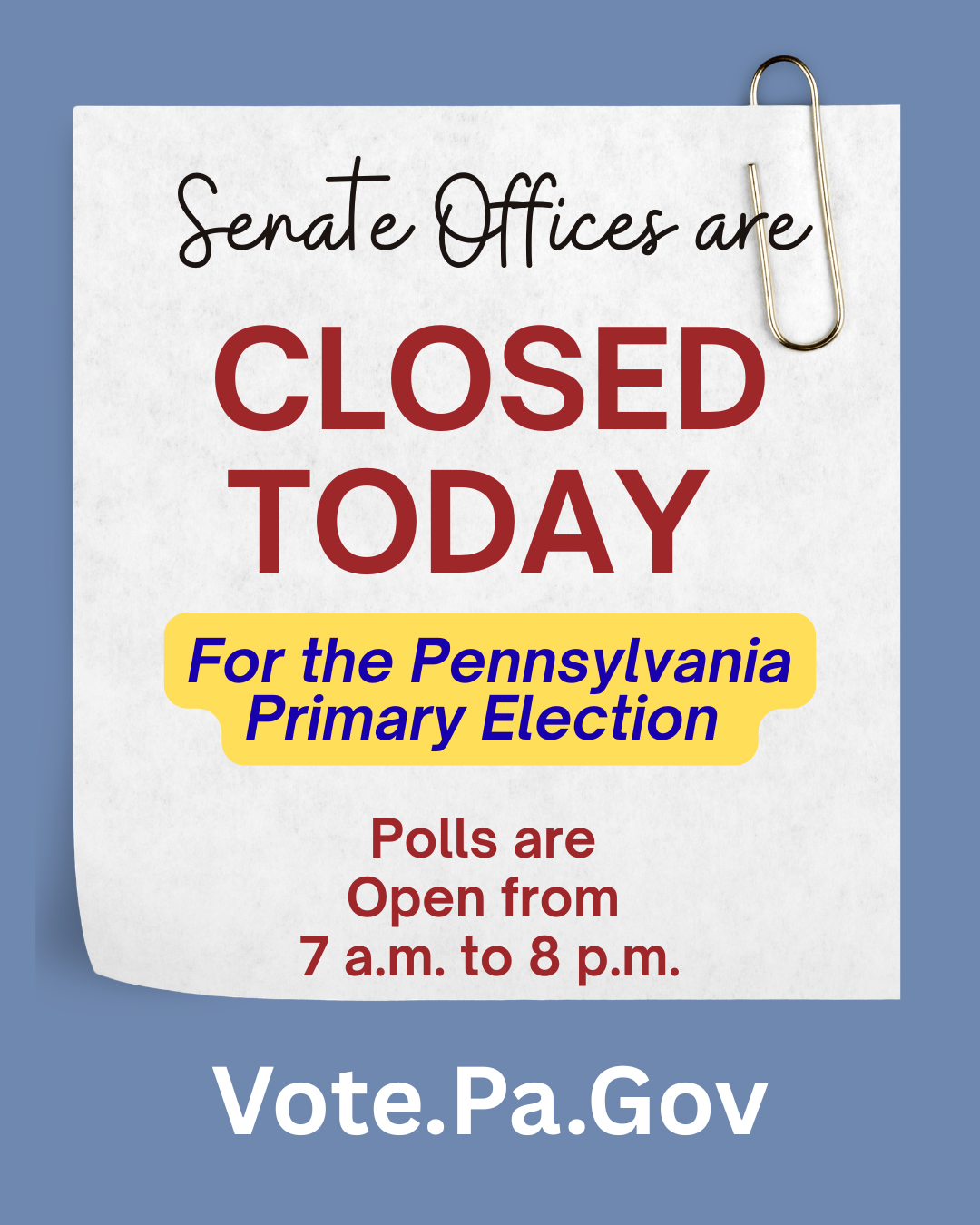 Closed Today