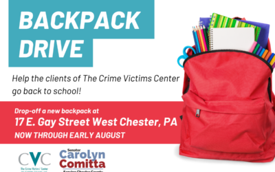 Comitta Helping Collect Backpacks for the Crime Victims Center’s Back-to-School Drive